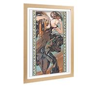 Big Box Art Framed Print of Alphonse Mucha Piece (4) Design | Wall Art Picture | Home Decor for Kitchen, Living, Dining Room, Bedroom, Hallway, Office, Oak, A2 / 24.5x18 Inch / 62x45cm