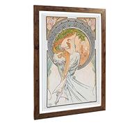 Big Box Art Framed Print of Alphonse Mucha Piece (5) Design | Wall Art Picture | Home Decor for Kitchen, Living, Dining Room, Bedroom, Hallway, Office, Walnut, A2 / 24.5x18 Inch / 62x45cm