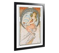 Big Box Art Framed Print of Alphonse Mucha Piece (6) Design | Wall Art Picture | Home Decor for Kitchen, Living, Dining Room, Bedroom, Hallway, Office, Black, A2 / 24.5x18 Inch / 62x45cm