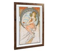 Big Box Art Framed Print of Alphonse Mucha Piece (6) Design | Wall Art Picture | Home Decor for Kitchen, Living, Dining Room, Bedroom, Hallway, Office, Walnut, A2 / 24.5x18 Inch / 62x45cm
