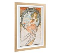 Big Box Art Framed Print of Alphonse Mucha Piece (6) Design | Wall Art Picture | Home Decor for Kitchen, Living, Dining Room, Bedroom, Hallway, Office, Oak, A2 / 24.5x18 Inch / 62x45cm