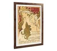 Big Box Art Framed Print of Alphonse Mucha Salon des Cent Design | Wall Art Picture | Home Decor for Kitchen, Living, Dining Room, Bedroom, Hallway, Office, Walnut, A2 / 24.5x18 Inch / 62x45cm