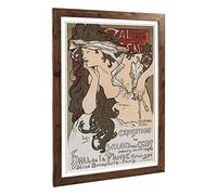 Big Box Art Framed Print of Alphonse Mucha Salon Des Cent No.2 Design | Wall Art Picture | Home Decor for Kitchen, Living Room, Bedroom, Hallway, Walnut, A2 / 24.5x18 Inch / 62x45cm
