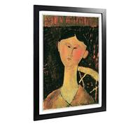 Big Box Art Framed Print of Amedeo Modigliani Bildnis Beatrice Hastings Design | Wall Art Picture | Home Decor for Kitchen, Living Room, Bedroom, Hallway, Black, A2 / 24.5x18 Inch / 62x45cm