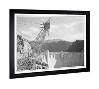Big Box Art Framed Print of Ansel Adams Boulder Dam from The top Design | Wall Art Picture | Home Decor for Kitchen, Living Room, Bedroom, Hallway, Black, A2 / 24.5x18 Inch / 62x45cm