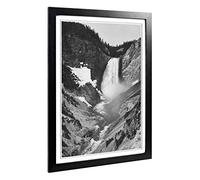 Big Box Art Framed Print of Ansel Adams Yellow Stone Falls Design | Wall Art Picture | Home Decor for Kitchen, Living, Dining Room, Bedroom, Hallway, Office, Black, A2 / 24.5x18 Inch / 62x45cm