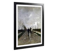 Big Box Art Framed Print of Anton Mauve A Dutch Road Design | Wall Art Picture | Home Decor for Kitchen, Living, Dining Room, Bedroom, Hallway, Office, Black, A2 / 24.5x18 Inch / 62x45cm