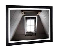 Big Box Art Framed Print of Architecture Light Through The Window Design | Wall Art Picture | Home Decor for Kitchen, Living Room, Bedroom, Hallway, Black, A2 / 24.5x18 Inch / 62x45cm