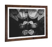 Big Box Art Framed Print of Architecture Modern Building (4) Design | Wall Art Picture | Home Decor for Kitchen, Living Room, Bedroom, Hallway, Walnut, A2 / 24.5x18 Inch / 62x45cm