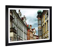 Big Box Art Framed Print of Architecture Prague Landscape Czech Republic (2) Design | Wall Art Picture| Home Decor for Kitchen, Living Room, Bedroom, Hallway, Black, A2 / 24.5x18 Inch / 62x45cm