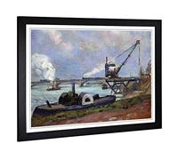 Big Box Art Framed Print of Armand Guillaumin La Seine in Paris Design | Wall Art Picture | Home Decor for Kitchen, Living Room, Bedroom, Hallway, Black, A2 / 24.5x18 Inch / 62x45cm