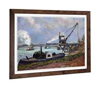 Big Box Art Framed Print of Armand Guillaumin La Seine in Paris Design | Wall Art Picture | Home Decor for Kitchen, Living Room, Bedroom, Hallway, Walnut, A2 / 24.5x18 Inch / 62x45cm