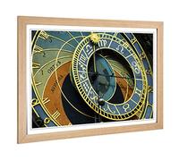Big Box Art Framed Print of Astronomical Clock Prague Czech Republic (1) Design | Wall Art Picture | Home Decor for Kitchen, Living Room, Bedroom, Hallway, Oak, A2 / 24.5x18 Inch / 62x45cm