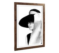 Big Box Art Framed Print of Audrey Hepburn (6) Design | Wall Art Picture | Home Decor for Kitchen, Living, Dining Room, Lounge, Bedroom, Hallway, Office, Walnut, A2 / 24.5x18 Inch / 62x45cm