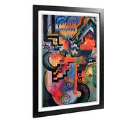 Big Box Art Framed Print of August Macke Coloured Composition Forms (1) Design | Wall Art Picture | Home Decor for Kitchen, Living Room, Bedroom, Hallway, Black, A2 / 24.5x18 Inch / 62x45cm