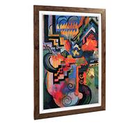 Big Box Art Framed Print of August Macke Coloured Composition Forms (1) Design | Wall Art Picture | Home Decor for Kitchen, Living Room, Bedroom, Hallway, Walnut, A2 / 24.5x18 Inch / 62x45cm