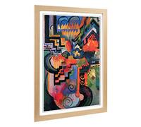 Big Box Art Framed Print of August Macke Coloured Composition Forms (1) Design | Wall Art Picture | Home Decor for Kitchen, Living Room, Bedroom, Hallway, Oak, A2 / 24.5x18 Inch / 62x45cm
