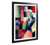 Big Box Art Framed Print of August Macke Coloured Composition Forms (2) Design | Wall Art Picture | Home Decor for Kitchen, Living Room, Bedroom, Hallway, Black, A2 / 24.5x18 Inch / 62x45cm