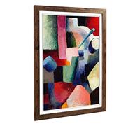 Big Box Art Framed Print of August Macke Coloured Composition Forms (2) Design | Wall Art Picture | Home Decor for Kitchen, Living Room, Bedroom, Hallway, Walnut, A2 / 24.5x18 Inch / 62x45cm