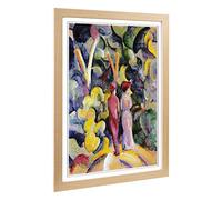 Big Box Art Framed Print of August Macke Couple in The Woods Design | Wall Art Picture | Home Decor for Kitchen, Living Room, Bedroom, Hallway, Oak, A2 / 24.5x18 Inch / 62x45cm