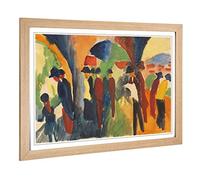 Big Box Art Framed Print of August Macke Crowd of People Design | Wall Art Picture | Home Decor for Kitchen, Living, Dining Room, Bedroom, Hallway, Office, Oak, A2 / 24.5x18 Inch / 62x45cm