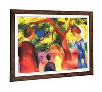 Big Box Art Framed Print of August Macke Family Design | Wall Art Picture | Home Decor for Kitchen, Living, Dining Room, Lounge, Bedroom, Hallway, Office, Walnut, A2 / 24.5x18 Inch / 62x45cm