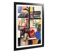 Big Box Art Framed Print of August Macke Man with a Donkey Design | Wall Art Picture | Home Decor for Kitchen, Living, Dining Room, Bedroom, Hallway, Office, Black, A2 / 24.5x18 Inch / 62x45cm