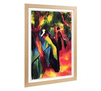 Big Box Art Framed Print of August Macke Sunny Way Design | Wall Art Picture | Home Decor for Kitchen, Living, Dining Room, Lounge, Bedroom, Hallway, Office, Oak, A2 / 24.5x18 Inch / 62x45cm
