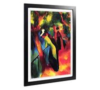 Big Box Art Framed Print of August Macke Sunny Way Design | Wall Art Picture | Home Decor for Kitchen, Living, Dining Room, Lounge, Bedroom, Hallway, Office, Black, A2 / 24.5x18 Inch / 62x45cm