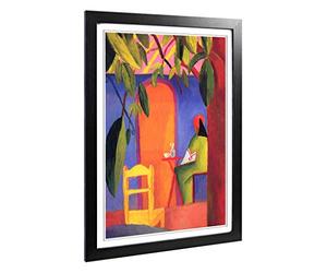 Big Box Art Framed Print of August Macke Turkish Cafe Design | Wall Art Picture | Home Decor for Kitchen, Living, Dining Room, Bedroom, Hallway, Office, Black, A2 / 24.5x18 Inch / 62x45cm