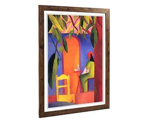 Big Box Art Framed Print of August Macke Turkish Cafe Design | Wall Art Picture | Home Decor for Kitchen, Living, Dining Room, Bedroom, Hallway, Office, Walnut, A2 / 24.5x18 Inch / 62x45cm