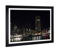 Big Box Art Framed Print of Baltimore Maryland USA Design | Wall Art Picture | Home Decor for Kitchen, Living, Dining Room, Lounge, Bedroom, Hallway, Office, Black, A2 / 24.5x18 Inch / 62x45cm