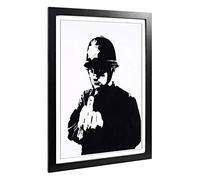 Big Box Art Framed Print of Banksy Rude Copper Graffiti Design | Wall Art Picture | Home Decor for Kitchen, Living Room, Bedroom, Hallway, Black, A2 / 24.5x18 Inch / 62x45cm