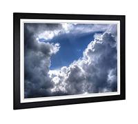 Big Box Art Framed Print of Beautiful Blue Cloudy Sky (1) Design | Wall Art Picture | Home Decor for Kitchen, Living, Dining Room, Bedroom, Hallway, Office, Black, A2 / 24.5x18 Inch / 62x45cm