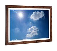 Big Box Art Framed Print of Beautiful Blue Cloudy Sky (2) Design | Wall Art Picture | Home Decor for Kitchen, Living, Dining Room, Bedroom, Hallway, Office, Walnut, A2 / 24.5x18 Inch / 62x45cm