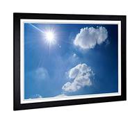 Big Box Art Framed Print of Beautiful Blue Cloudy Sky (2) Design | Wall Art Picture | Home Decor for Kitchen, Living, Dining Room, Bedroom, Hallway, Office, Black, A2 / 24.5x18 Inch / 62x45cm