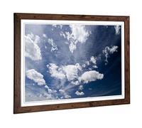 Big Box Art Framed Print of Beautiful Blue Cloudy Sky (3) Design | Wall Art Picture | Home Decor for Kitchen, Living, Dining Room, Bedroom, Hallway, Office, Walnut, A2 / 24.5x18 Inch / 62x45cm