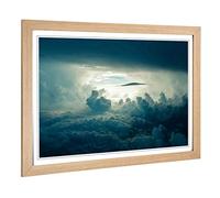Big Box Art Framed Print of Beautiful Sky Clouds (1) Design | Wall Art Picture | Home Decor for Kitchen, Living, Dining Room, Bedroom, Hallway, Office, Oak, A2 / 24.5x18 Inch / 62x45cm