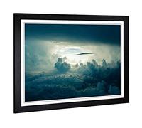 Big Box Art Framed Print of Beautiful Sky Clouds (1) Design | Wall Art Picture | Home Decor for Kitchen, Living, Dining Room, Bedroom, Hallway, Office, Black, A2 / 24.5x18 Inch / 62x45cm