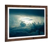Big Box Art Framed Print of Beautiful Sky Clouds (1) Design | Wall Art Picture | Home Decor for Kitchen, Living, Dining Room, Bedroom, Hallway, Office, Walnut, A2 / 24.5x18 Inch / 62x45cm