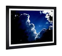 Big Box Art Framed Print of Beautiful Sky Clouds (3) Design | Wall Art Picture | Home Decor for Kitchen, Living, Dining Room, Bedroom, Hallway, Office, Black, A2 / 24.5x18 Inch / 62x45cm