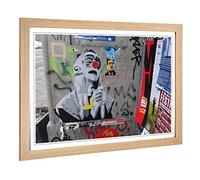 Big Box Art Framed Print of Berlin Germany Graffiti (2) Design | Wall Art Picture | Home Decor for Kitchen, Living Room, Bedroom, Hallway, Oak, A2 / 24.5x18 Inch / 62x45cm