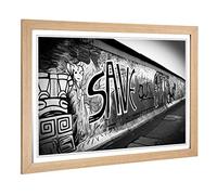 Big Box Art Framed Print of Berlin Germany Graffiti 2 Design | Wall Art Picture | Home Decor for Kitchen, Living Room, Bedroom, Hallway, Oak, A2 / 24.5x18 Inch / 62x45cm