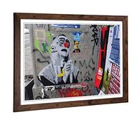 Big Box Art Framed Print of Berlin Germany Graffiti (2) Design | Wall Art Picture | Home Decor for Kitchen, Living Room, Bedroom, Hallway, Walnut, A2 / 24.5x18 Inch / 62x45cm
