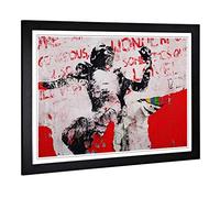 Big Box Art Framed Print of Berlin Germany Graffiti Design | Wall Art Picture | Home Decor for Kitchen, Living Room, Bedroom, Hallway, Black, A2 / 24.5x18 Inch / 62x45cm