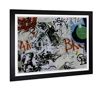 Big Box Art Framed Print of Berlin Germany Graffiti Design | Wall Art Picture | Home Decor for Kitchen, Living Room, Bedroom, Hallway, Black, A2 / 24.5x18 Inch / 62x45cm