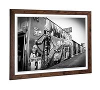 Big Box Art Framed Print of Berlin Germany Graffiti Design | Wall Art Picture | Home Decor for Kitchen, Living Room, Bedroom, Hallway, Walnut, A2 / 24.5x18 Inch / 62x45cm