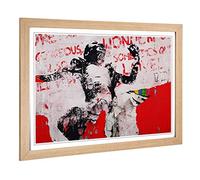 Big Box Art Framed Print of Berlin Germany Graffiti Design | Wall Art Picture | Home Decor for Kitchen, Living Room, Bedroom, Hallway, Oak, A2 / 24.5x18 Inch / 62x45cm