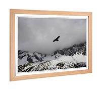 Big Box Art Framed Print of Bird Flying Over Mountains Design | Wall Art Picture | Home Decor for Kitchen, Living, Dining Room, Bedroom, Hallway, Office, Oak, A2 / 24.5x18 Inch / 62x45cm