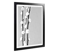 Big Box Art Framed Print of Blossoming Plant Willow Design | Wall Art Picture | Home Decor for Kitchen, Living, Dining Room, Bedroom, Hallway, Office, Black, A2 / 24.5x18 Inch / 62x45cm